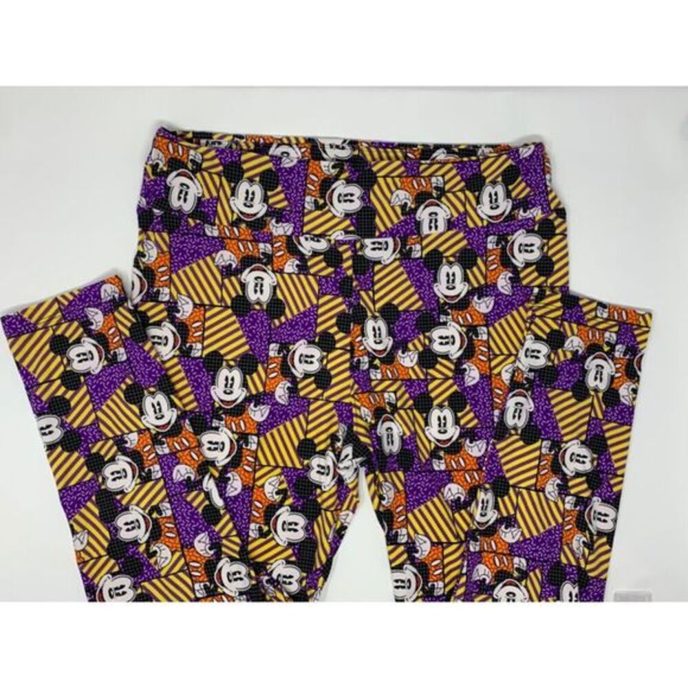 LuLaRoe Purple Mickey Print Women's‎ Tall & Curvy Leggings